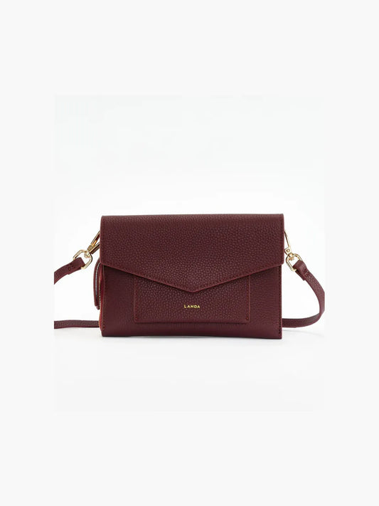 Aliso Structured Phone Bag in Burgundy