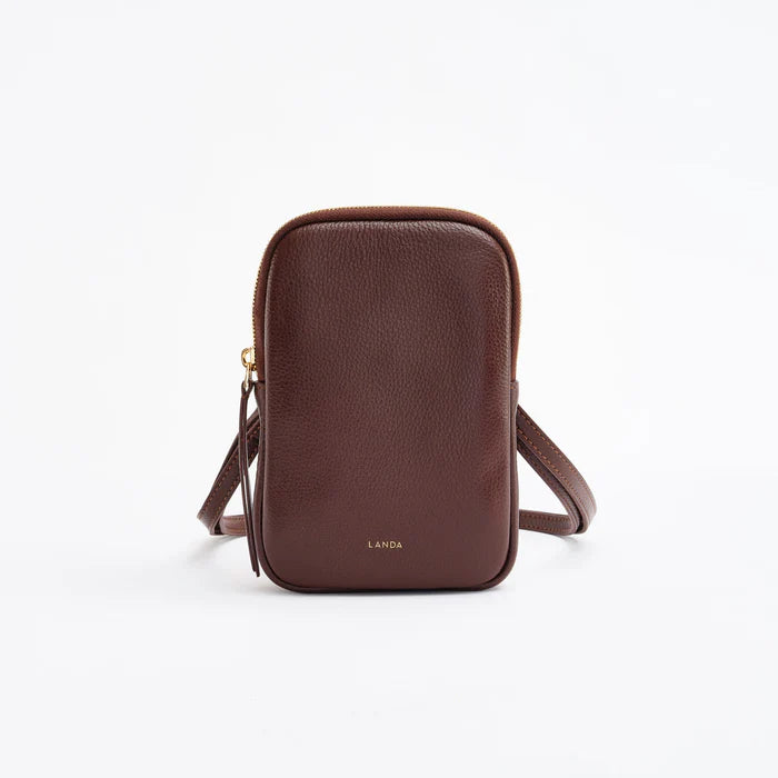 Cassia Phone Bag in Dark Brown