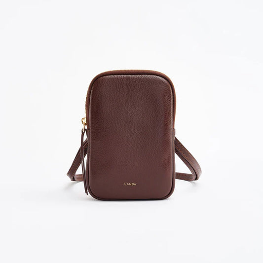 Cassia Phone Bag in Dark Brown