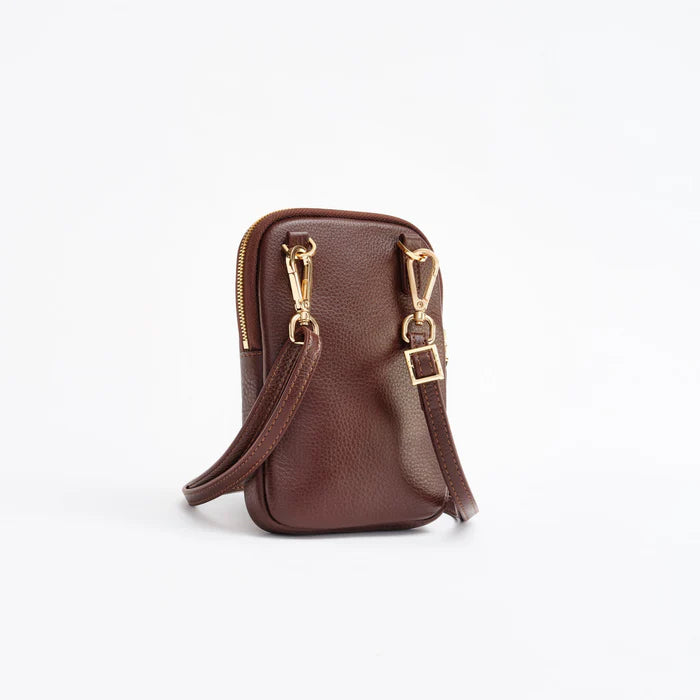 Cassia Phone Bag in Dark Brown