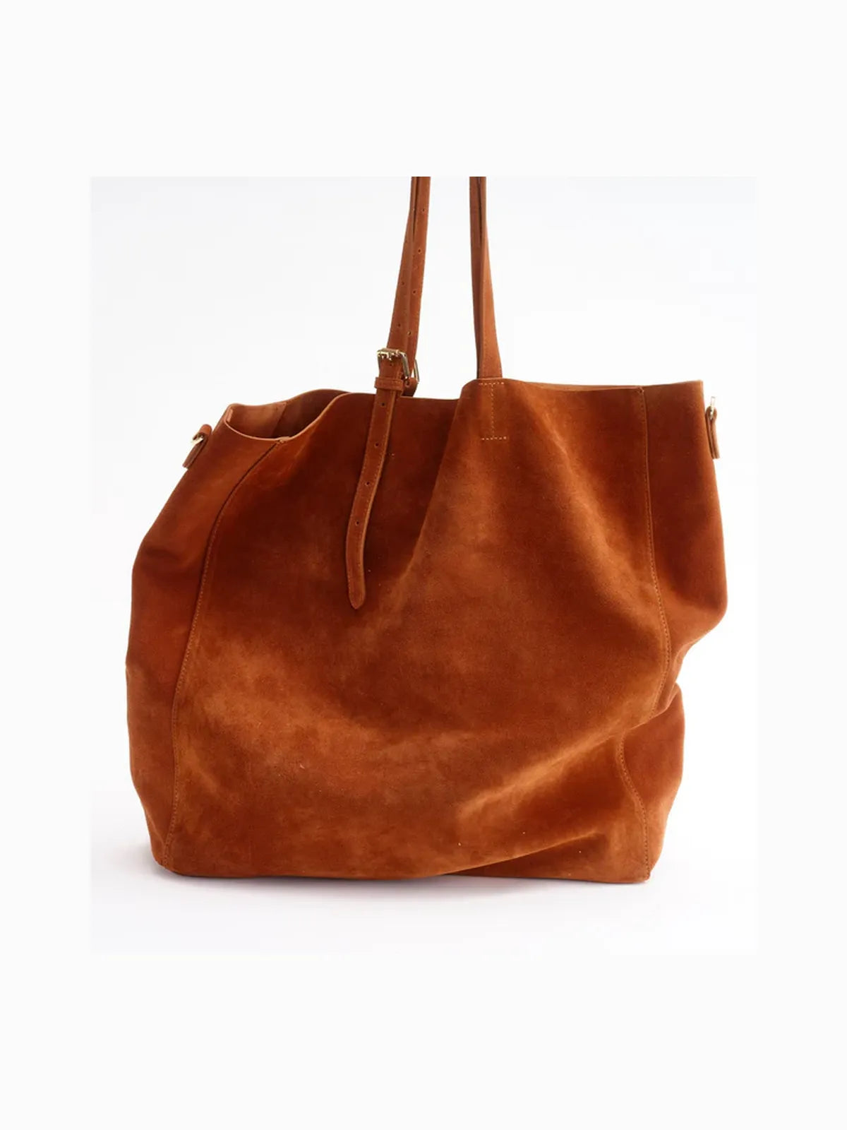 Panama Oversized Shopper Bag in Suede Tan