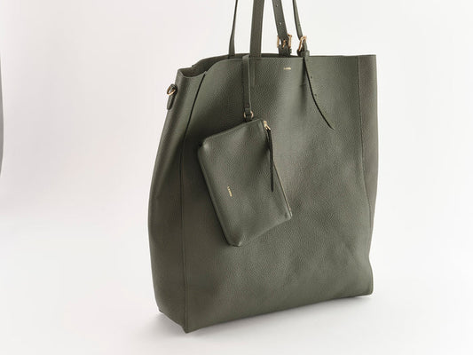 Panama OverSized Shopper Bag in Dark Green