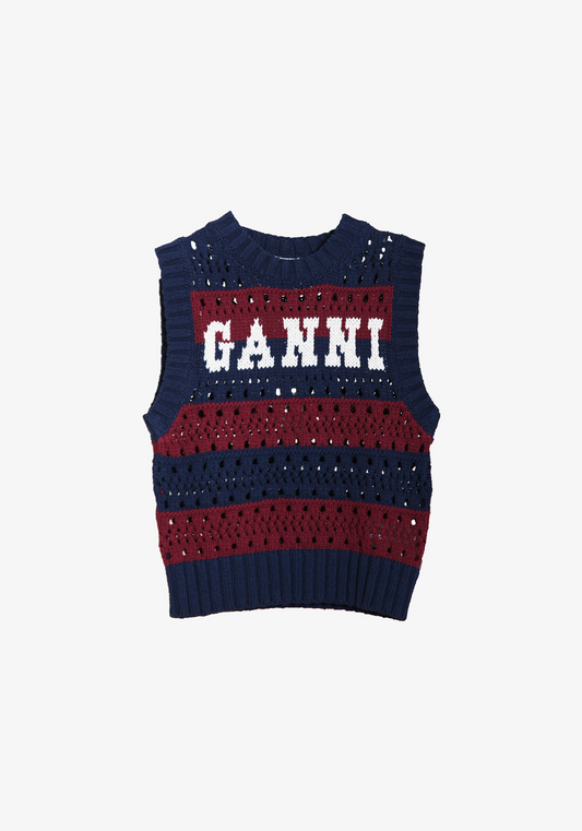 Cotton Mixed Stripe Vest in Multicolour