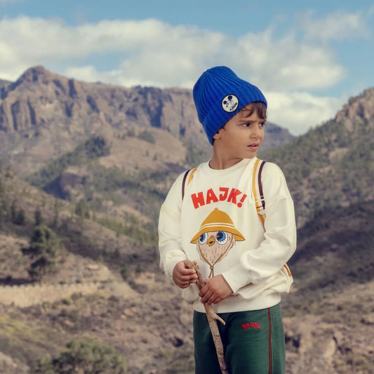 Knitted Wool Beanie in Blue