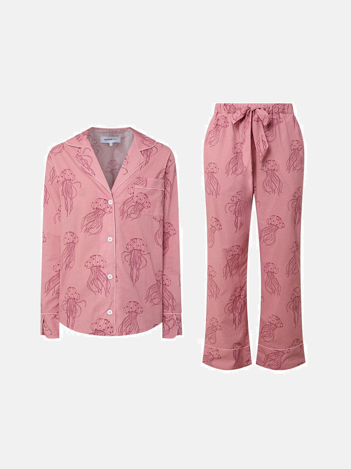 Long Pyjamas Set in Jellyfish Pink