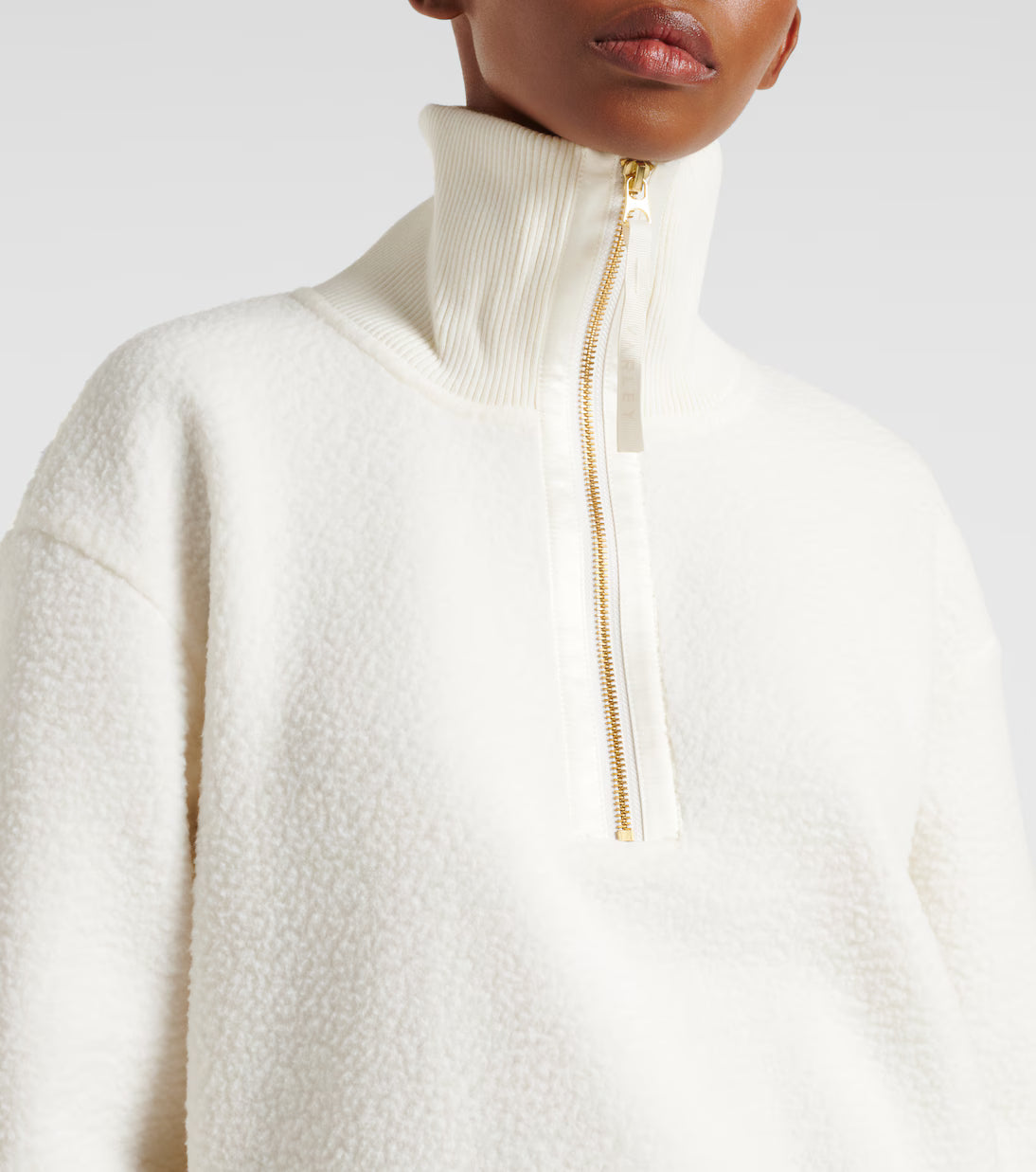 Roselle Half Zip Fleece in Egret