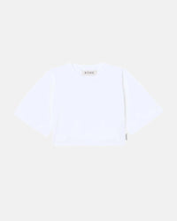 Wide Cropped Tshirt  in White