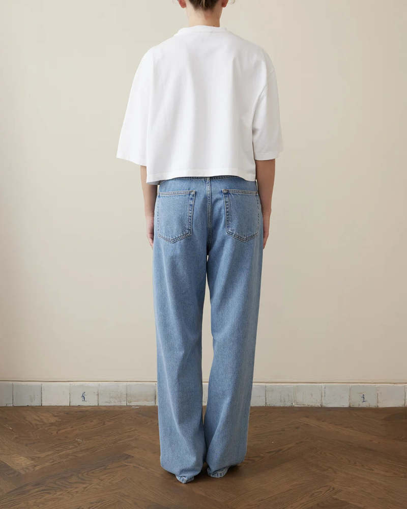 Wide Cropped Tshirt  in White