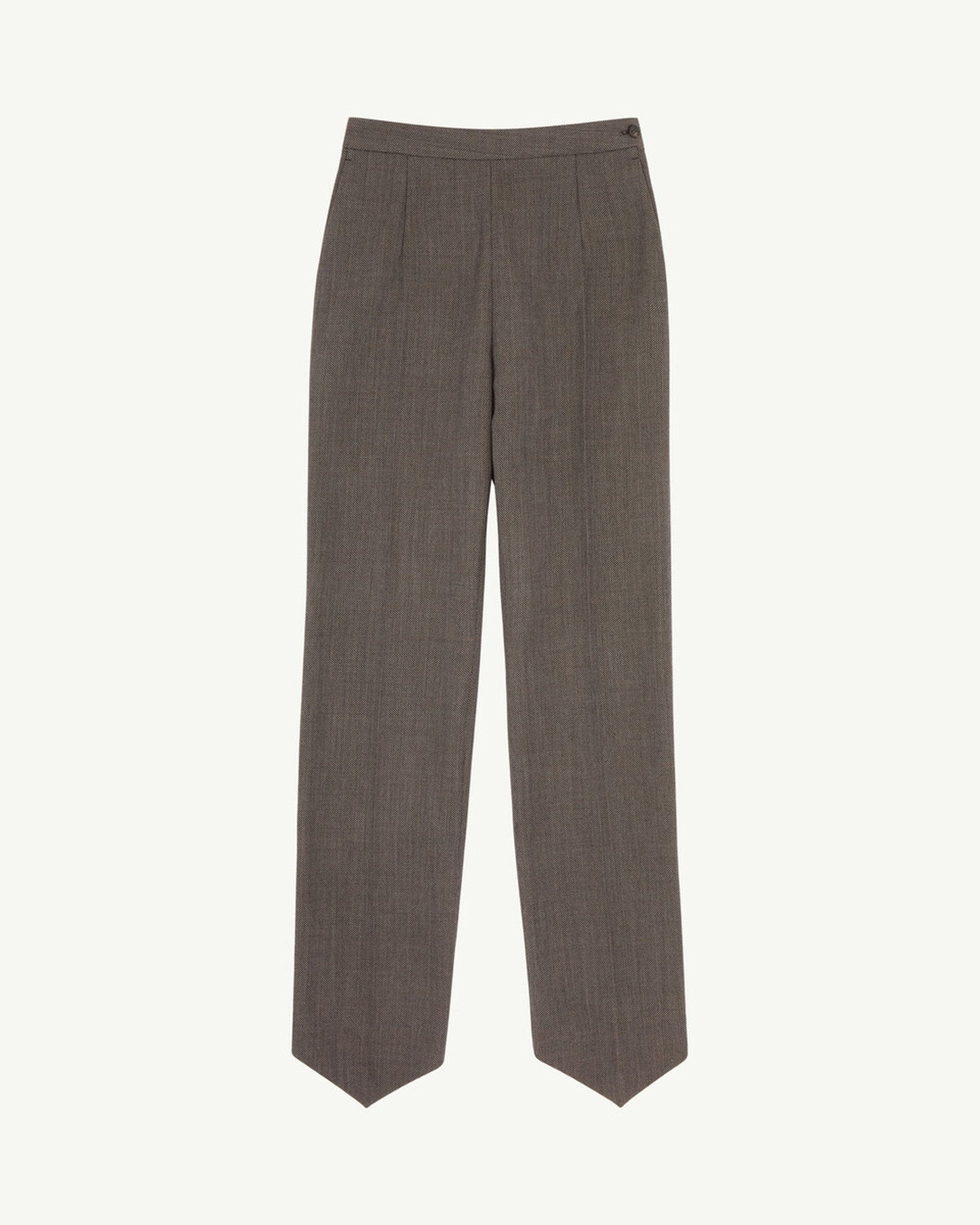 Light Tweed Tailored Trousers in Brown and Beige