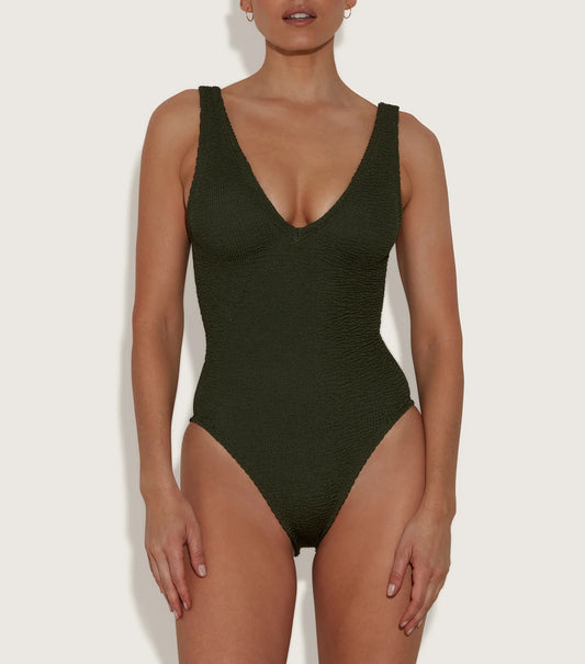 Sadie Swim in Metallic Khaki