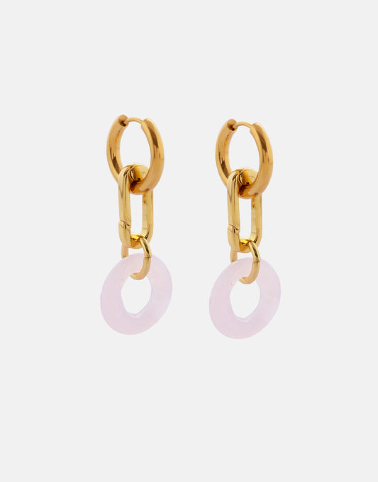 Toggle Link Earrings in Pink