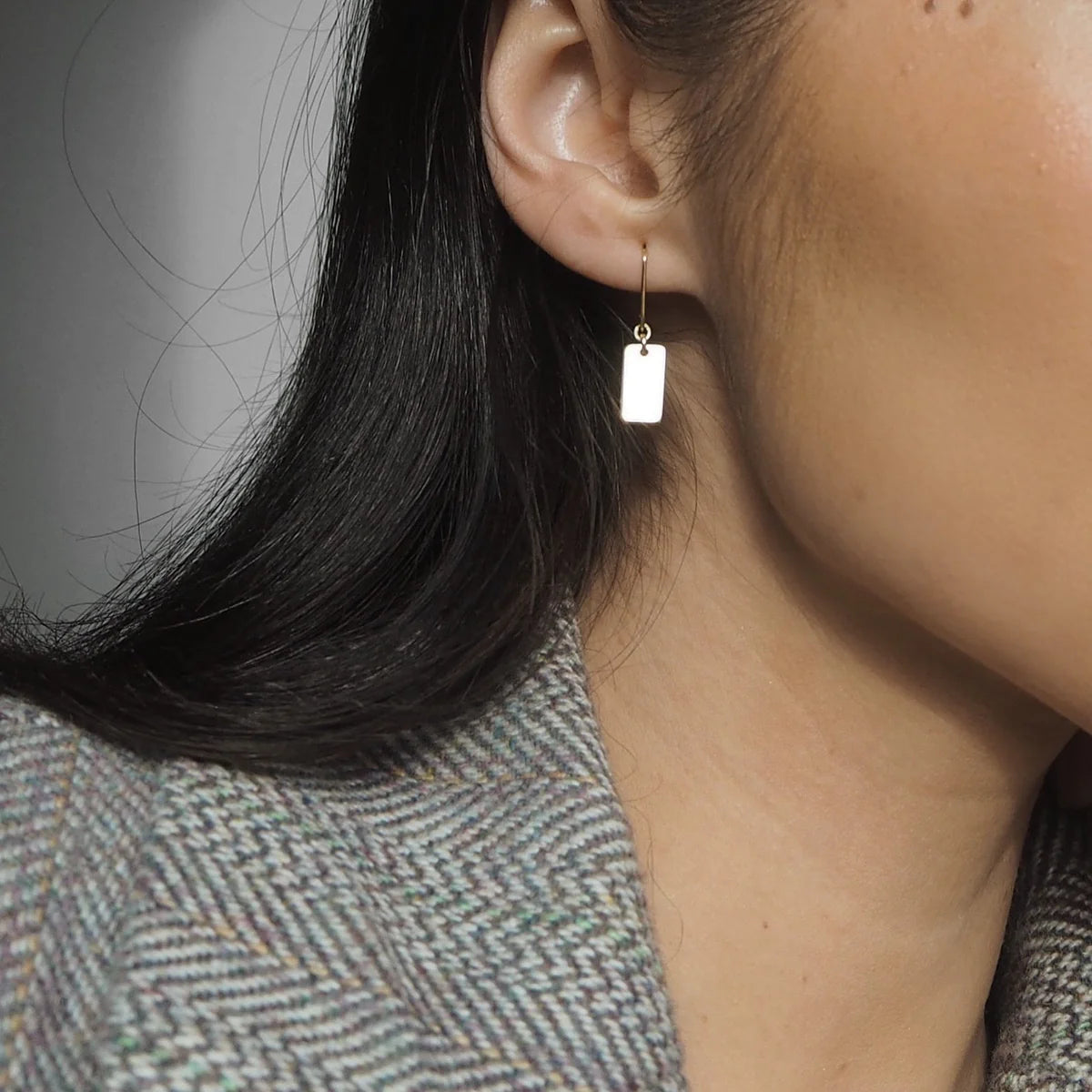 Slip Shortie Drop Earrings in Silver