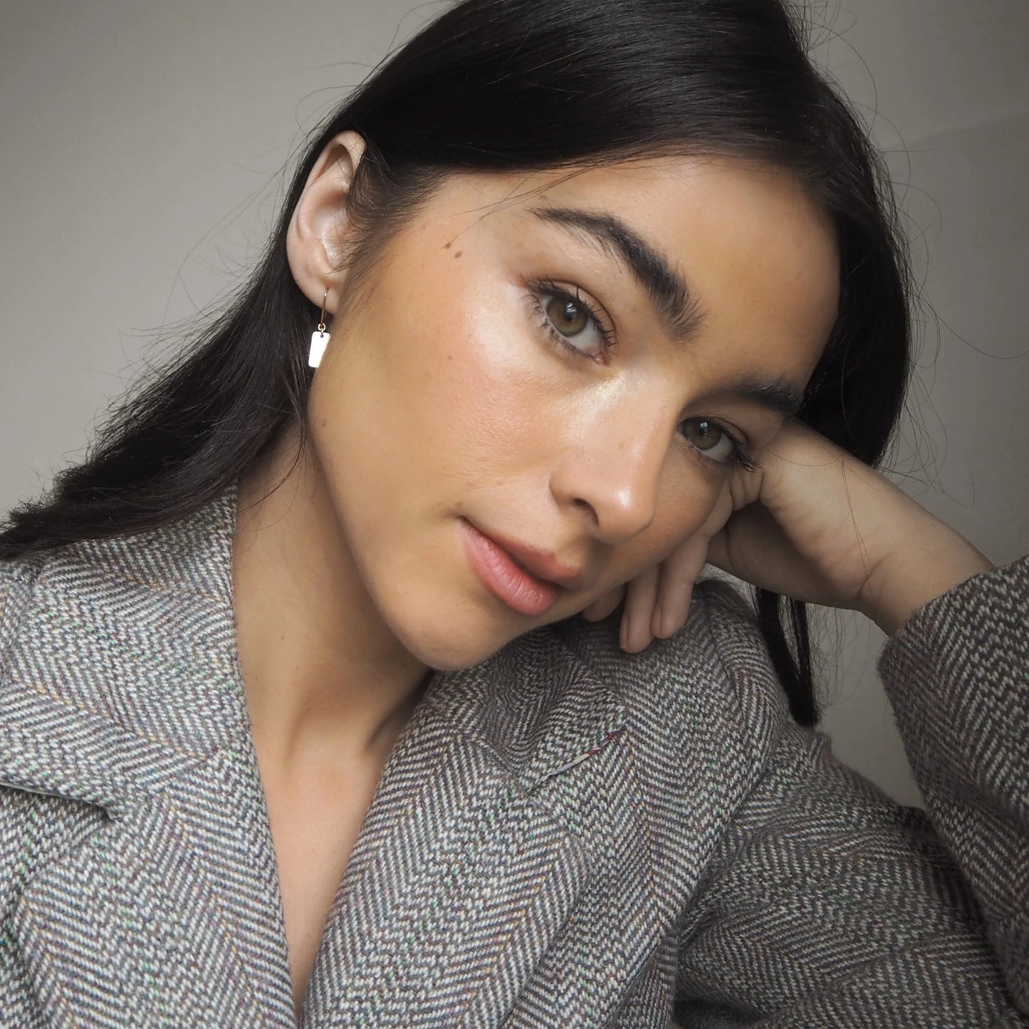 Slip Shortie Drop Earrings in Silver