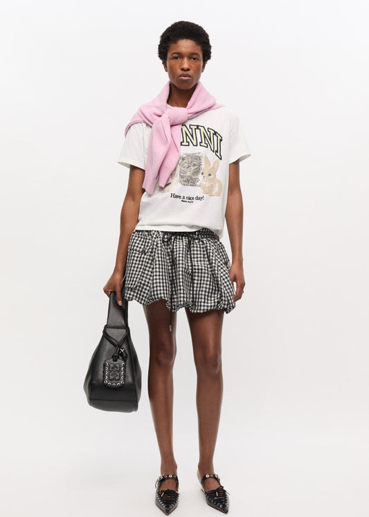 White animal print t-shirt - Ganni