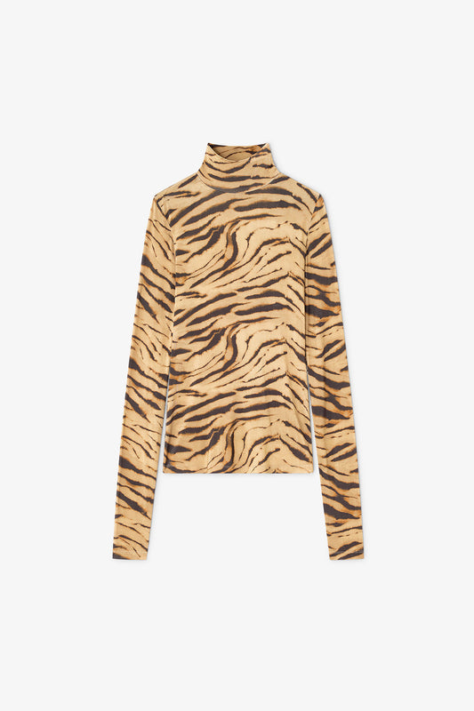 Jersey Turtleneck in Zebra Print