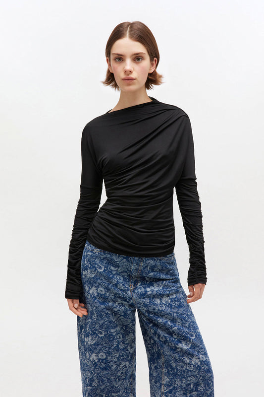 Ruched Top in Black