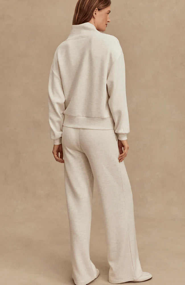 The Wide Leg Pant 28" in Ivory Marl