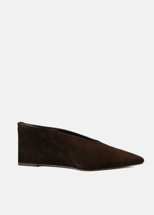 Pointed Toe Mule in Dark Brown