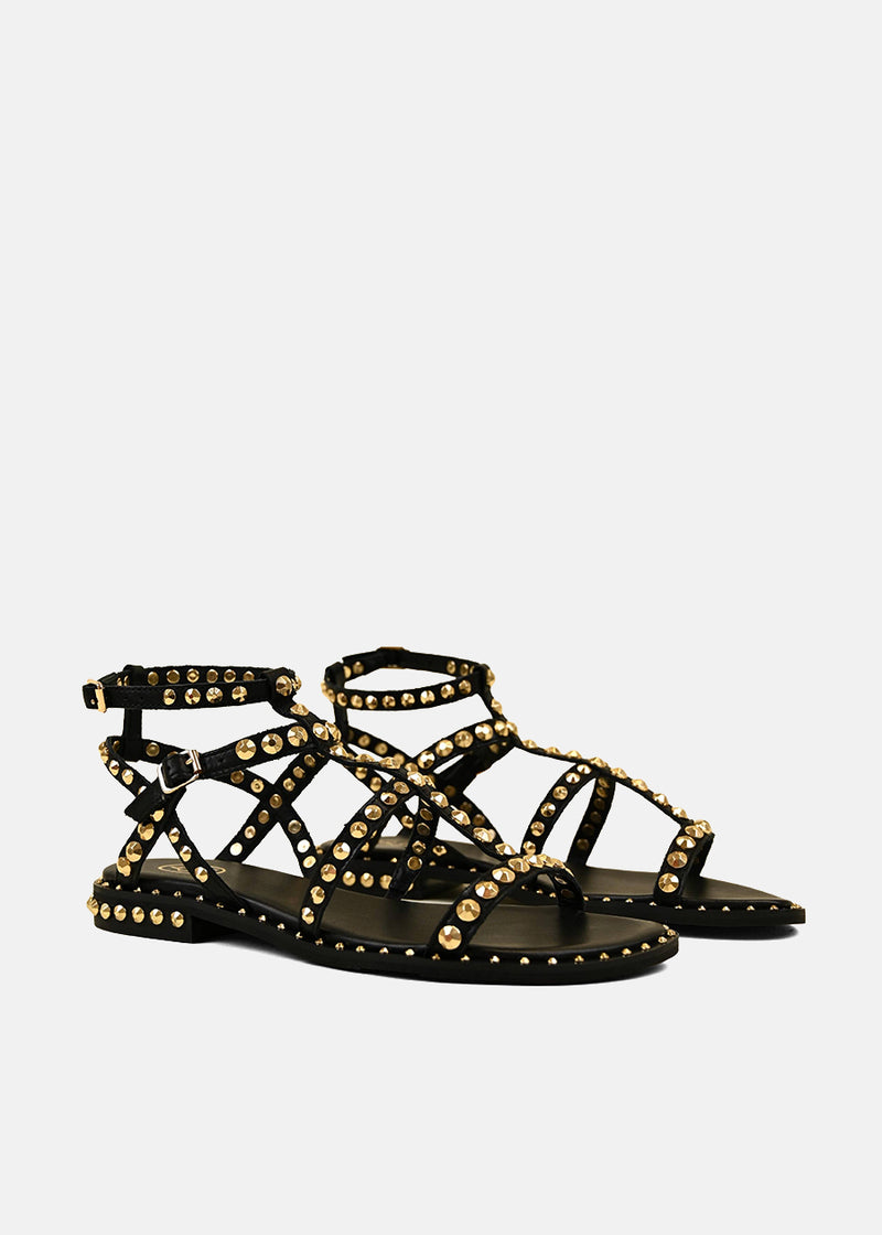 Precious Studded Sandals in Black