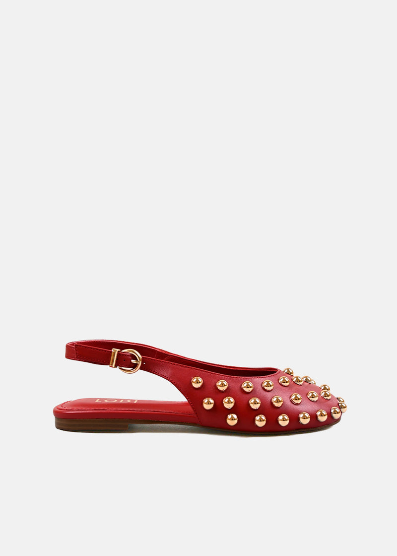 Leo Flats with Studs in Red