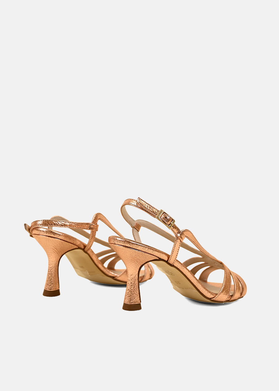 Strappy Heels in Rose Gold