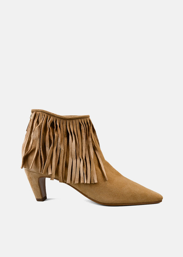 Fringe Ankle Boot in Camel