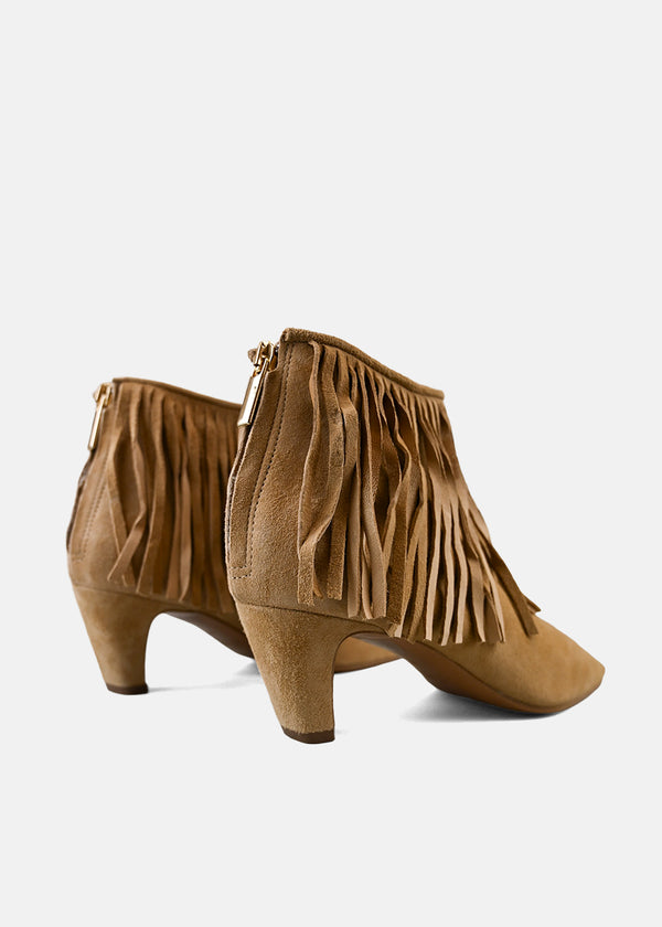 Fringe Ankle Boot in Camel