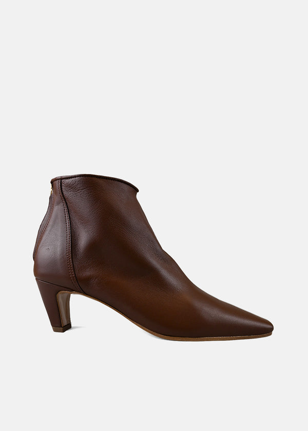 Pointed Toe Ankle Boot in Chocolate