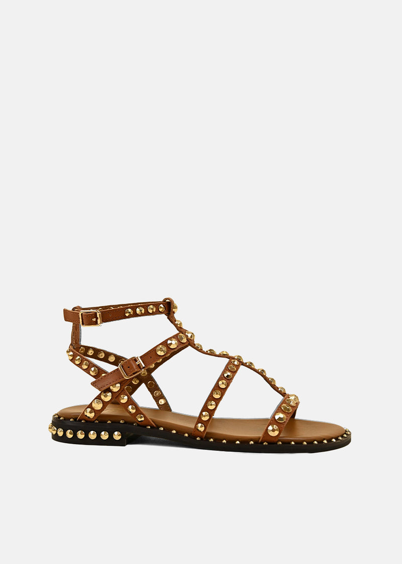 Precious Studded Sandals in Brown
