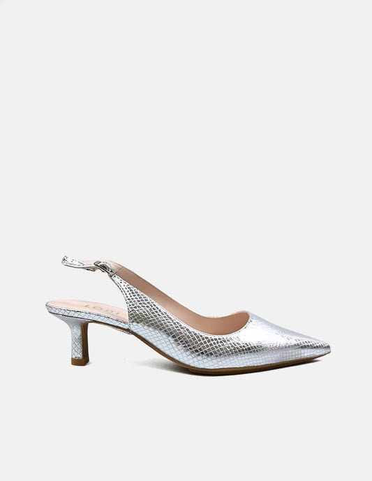 Chetus Kitten Heel in Silver