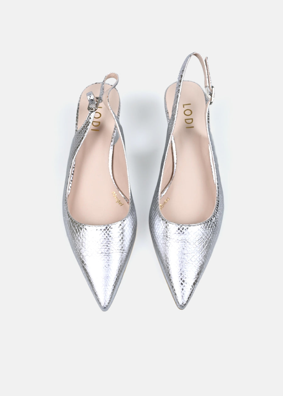 Chetus Kitten Heel in Silver