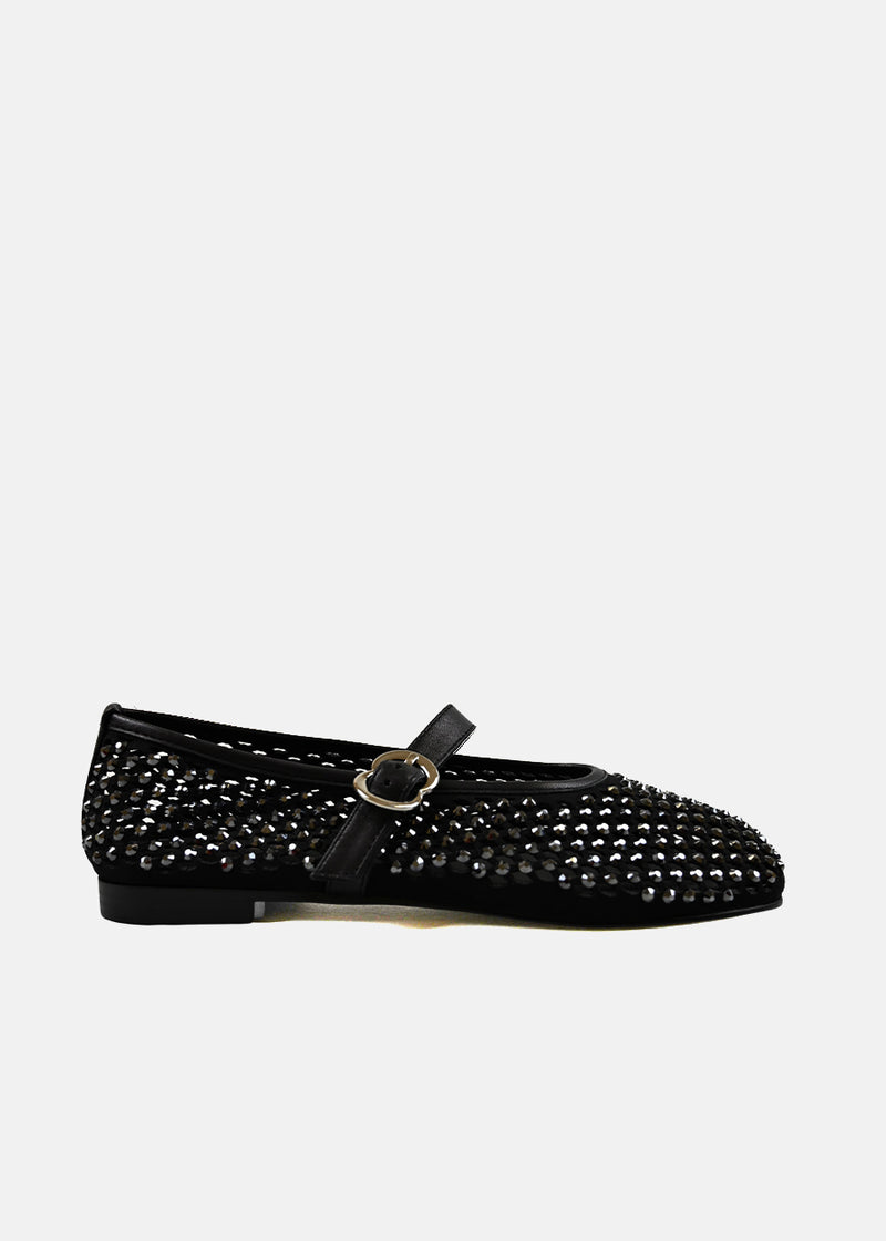 Diamante Ballet Pumps in Black