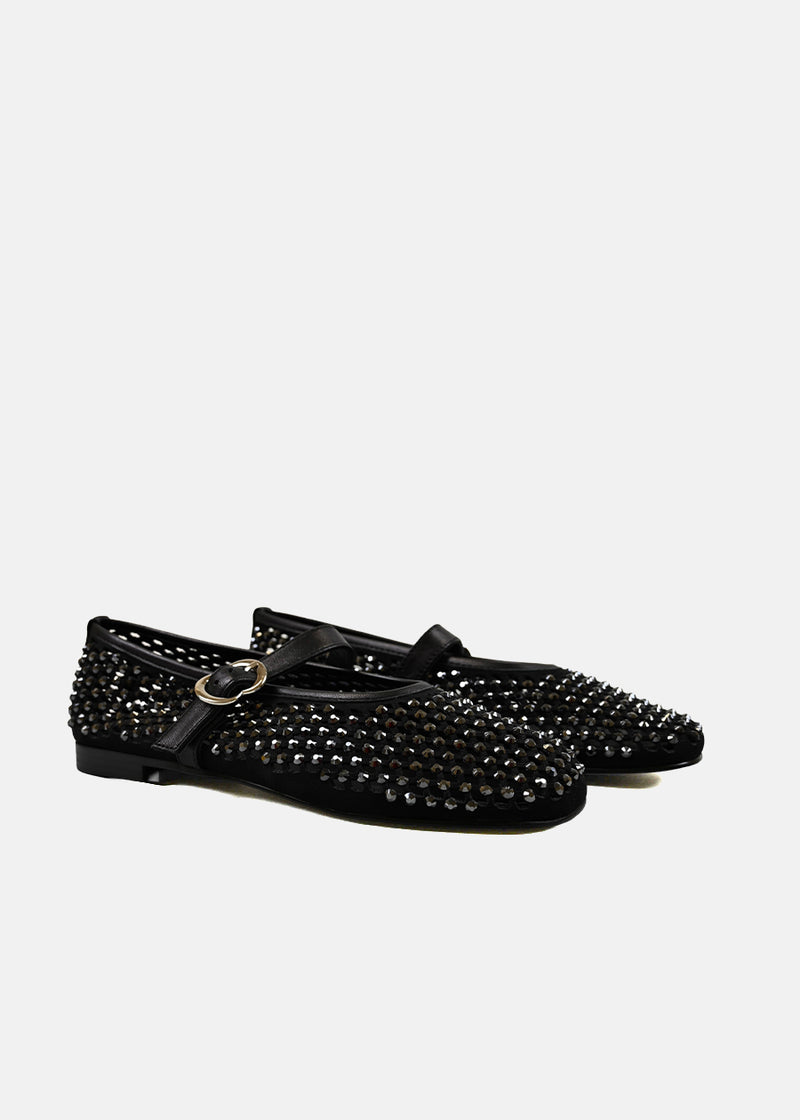 Diamante Ballet Pumps in Black
