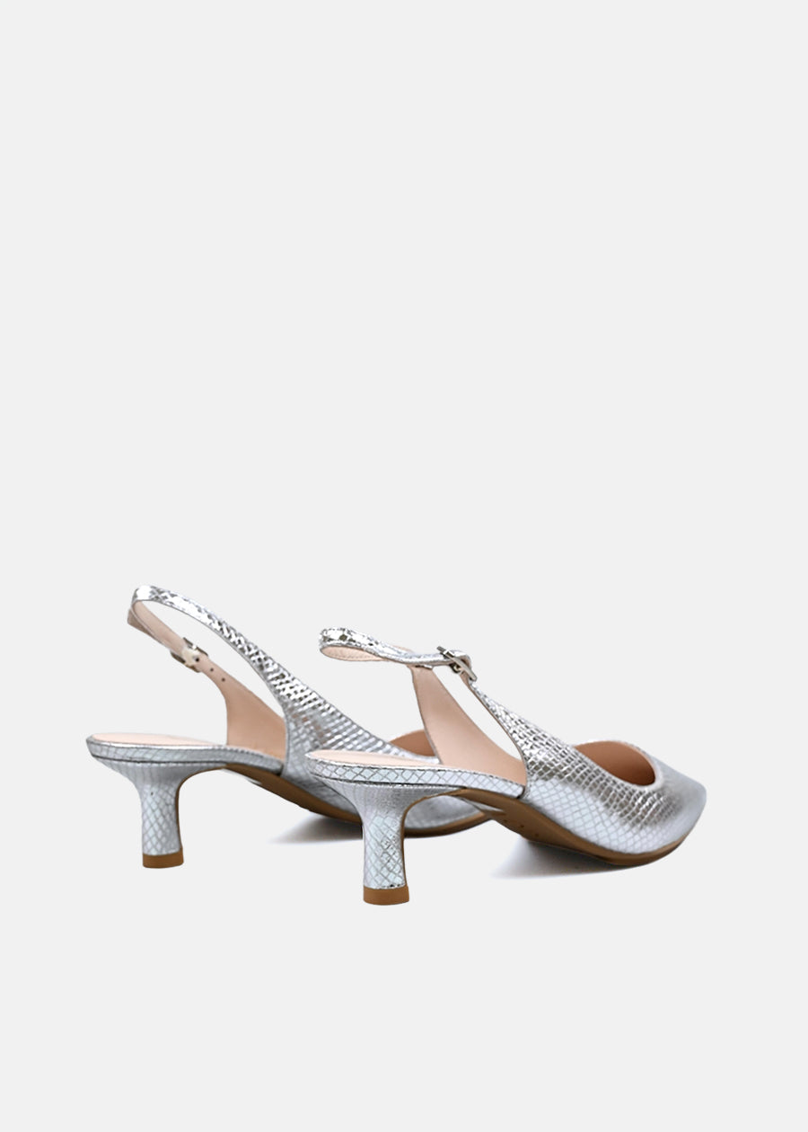 Chetus Kitten Heel in Silver