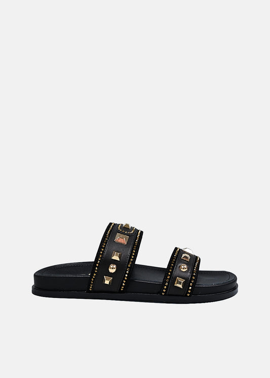 Double Strap Sandal in Black