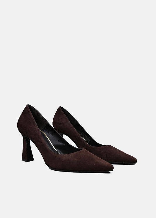 Roa Heels in Chocolate Brown Suede