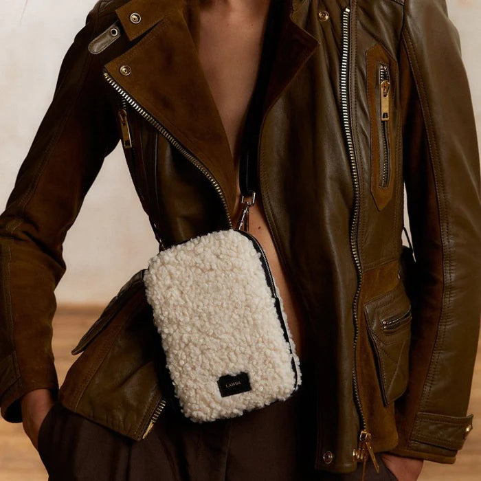 Cassia Phone Bag in Shearling Shearling