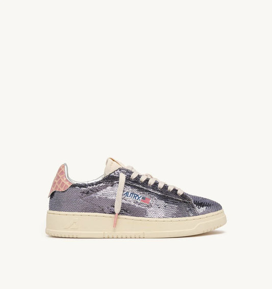 Sparkling Dallas Low Sneakers Paillet in Gun Pink