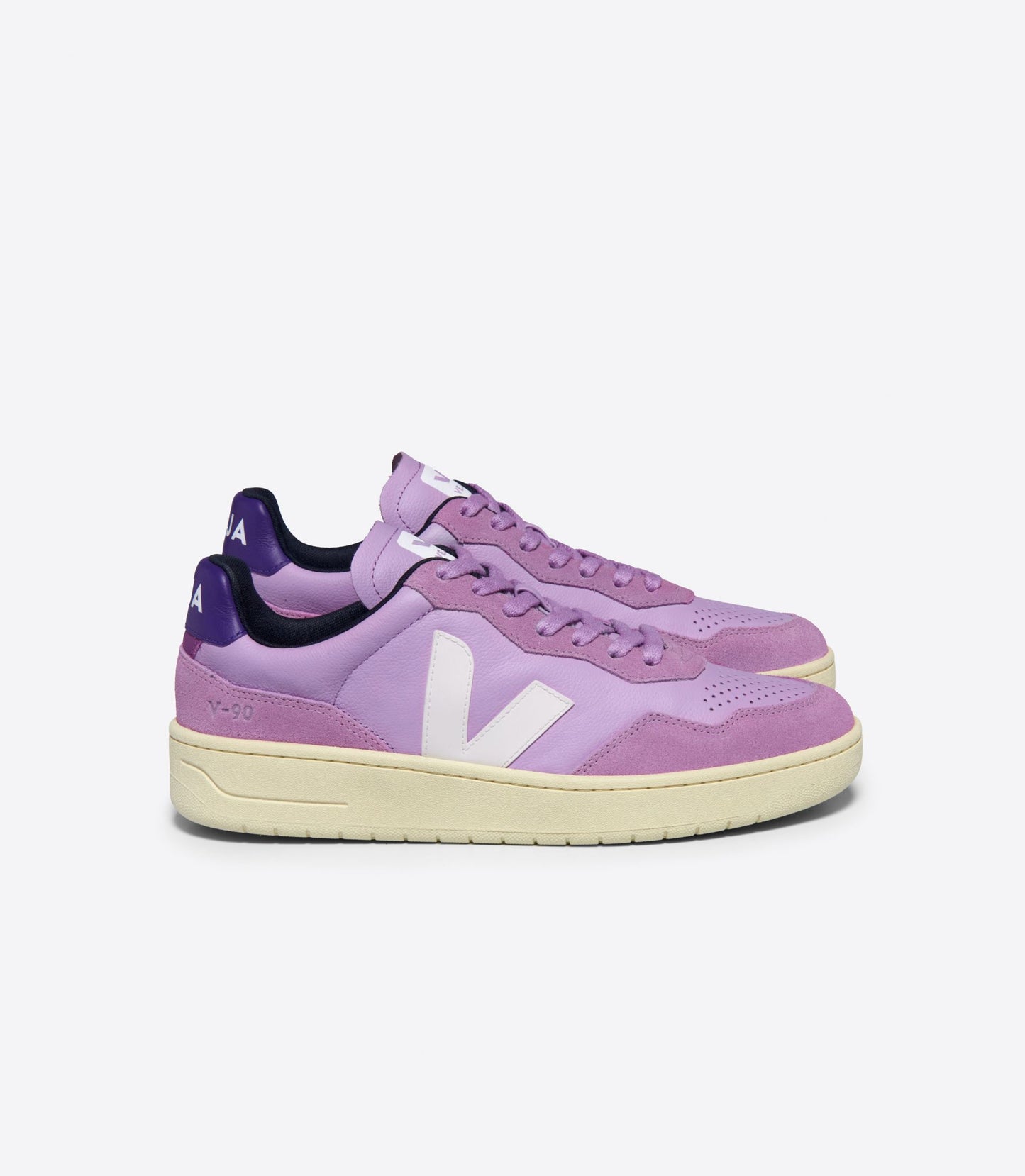 V-90 LEATHER ORCHID WHITE-VEJA