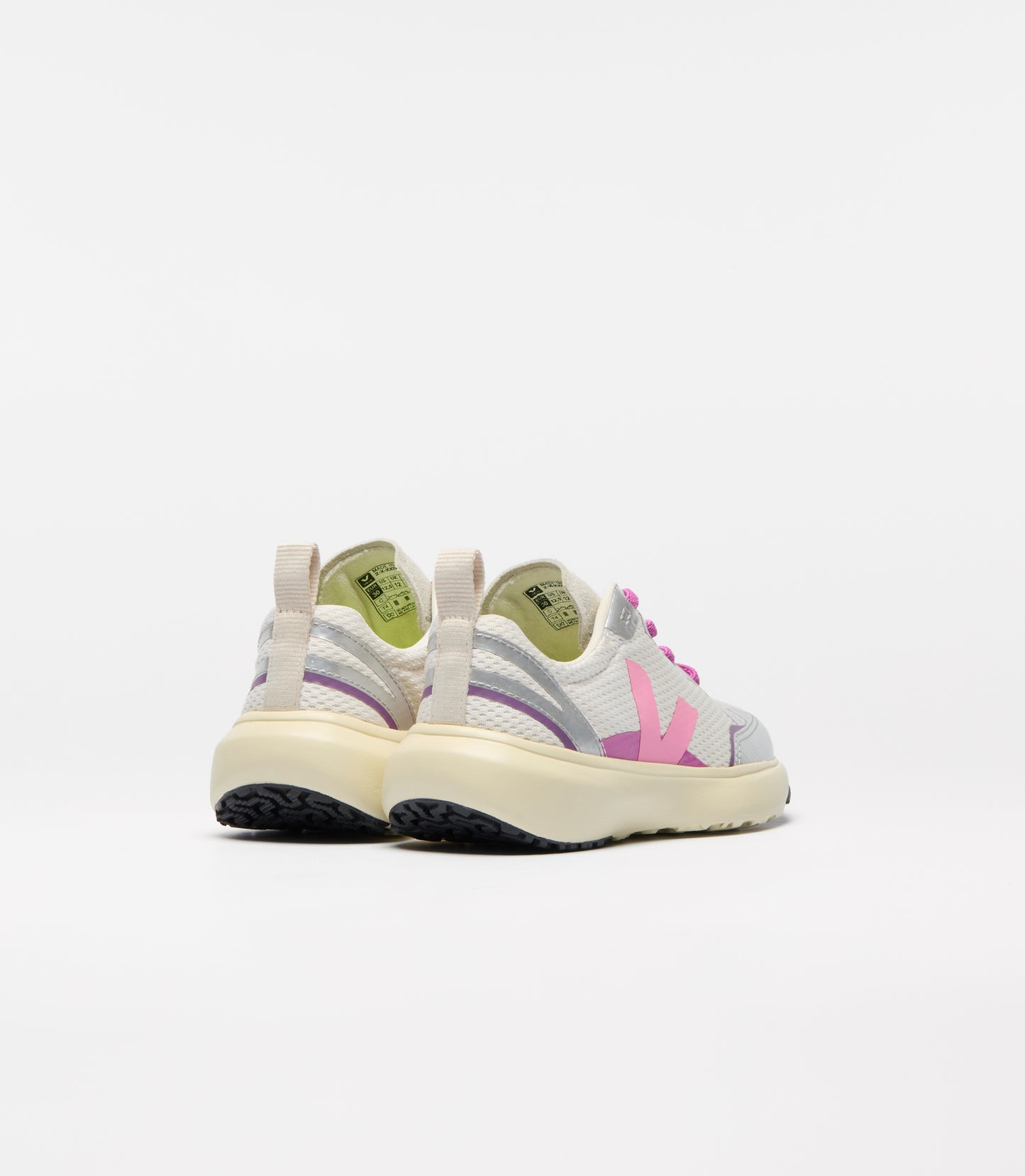 Kid's Canary Elastic Laces Alveomesh Sneakers in Gravel Malibu Silver