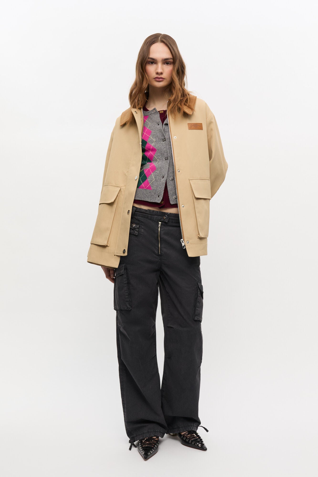 Heavy Twill Midi Jacket in Pale Khaki
