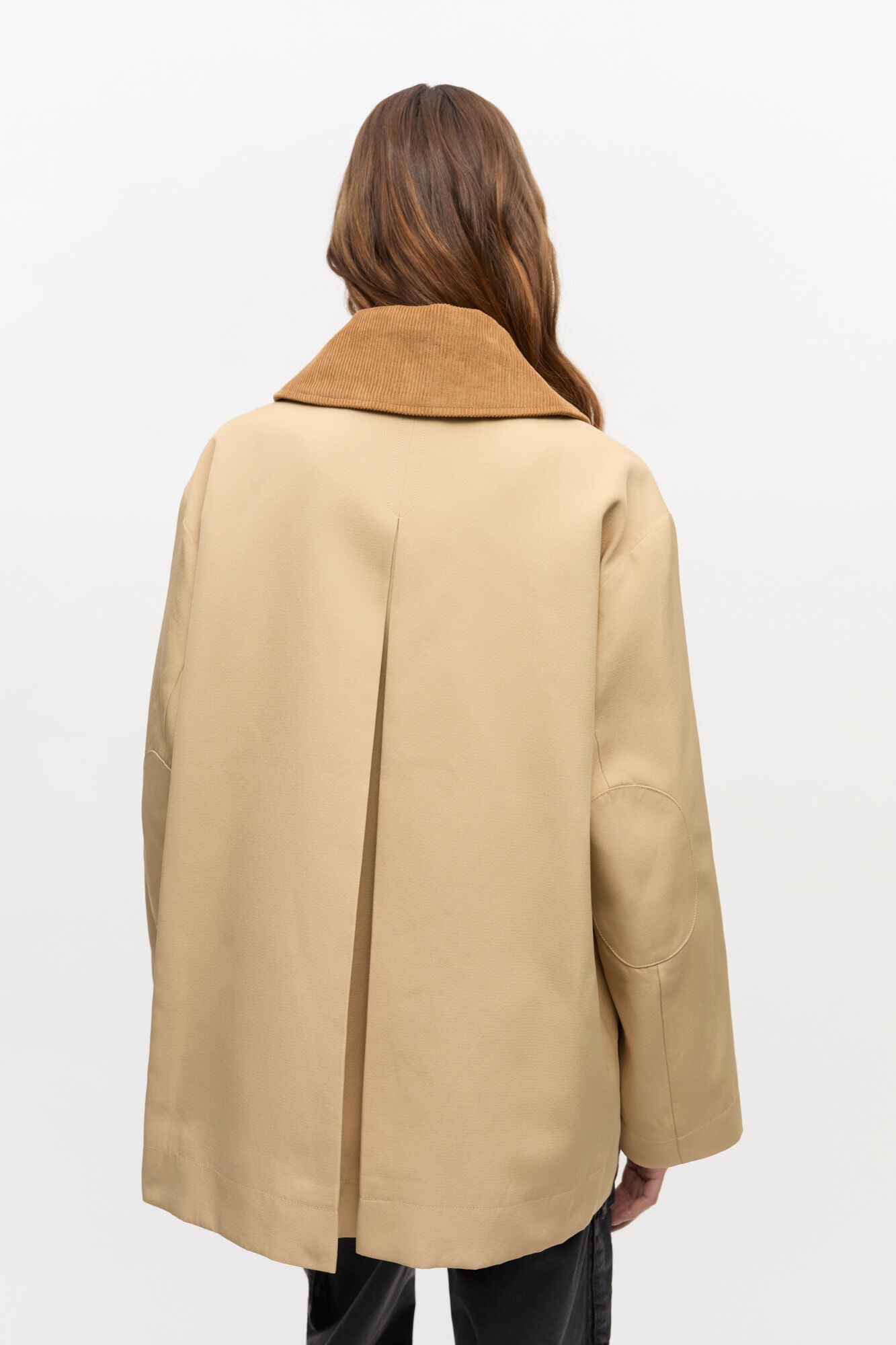 Heavy Twill Midi Jacket in Pale Khaki