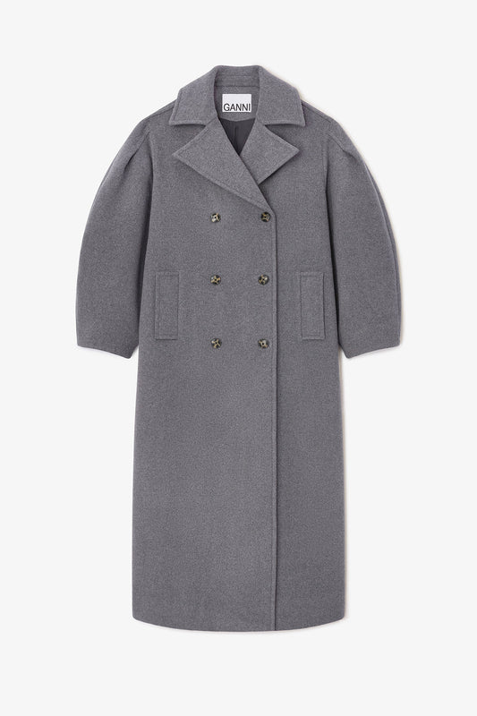 Oversized Long Peacoat in Grey
