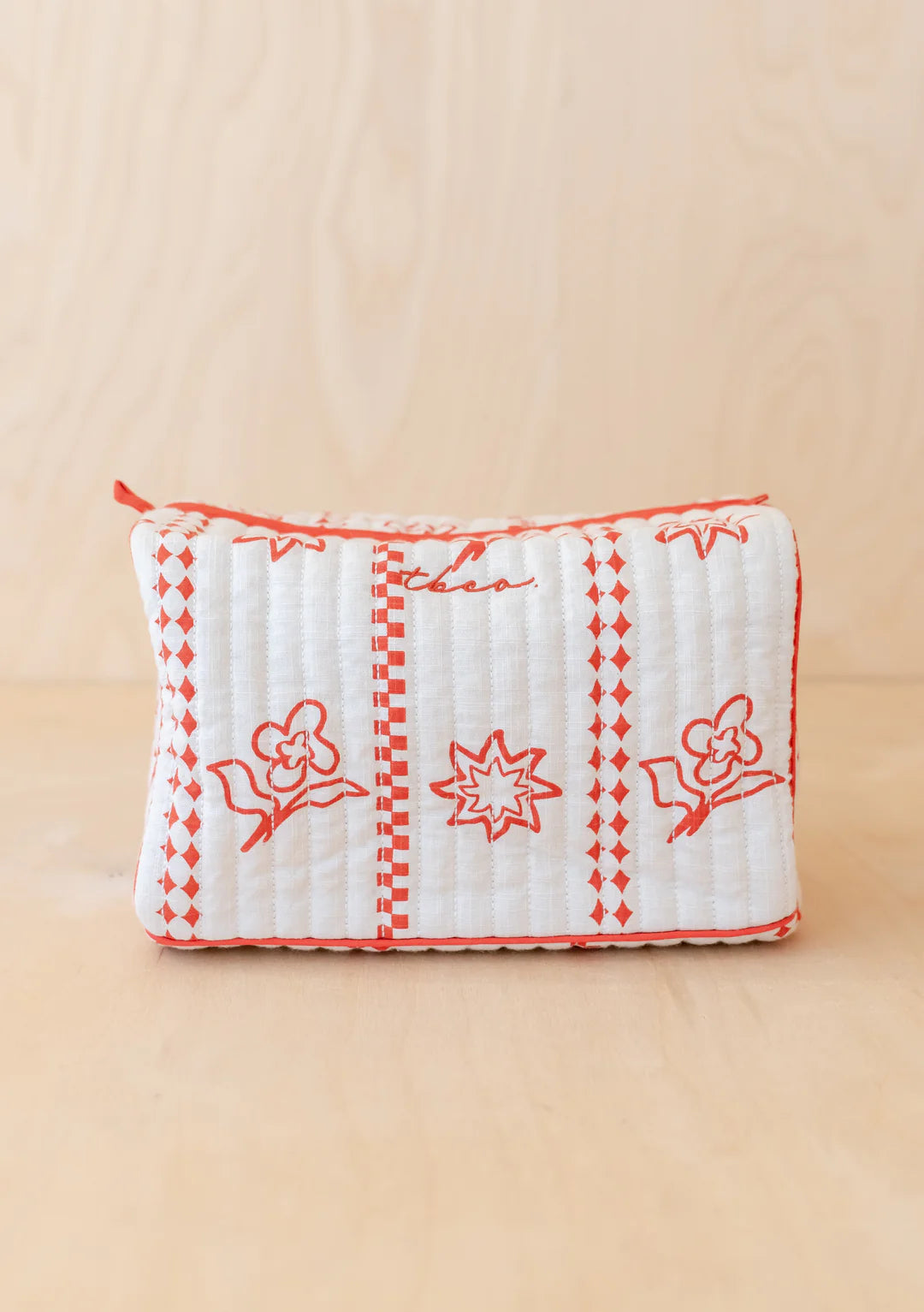 Cotton Wash Bag in Flora Sun