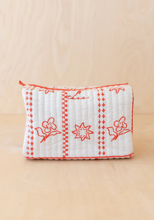 Cotton Wash Bag in Flora Sun