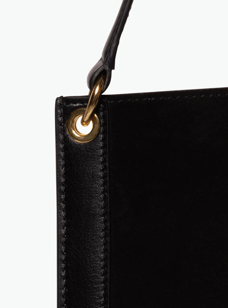 Penny Tote in Tabbaco Suede/Black