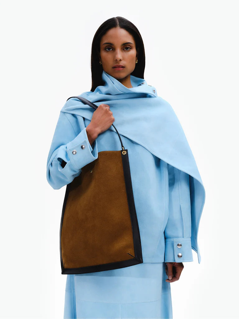Penny Tote in Tabbaco Suede/Black