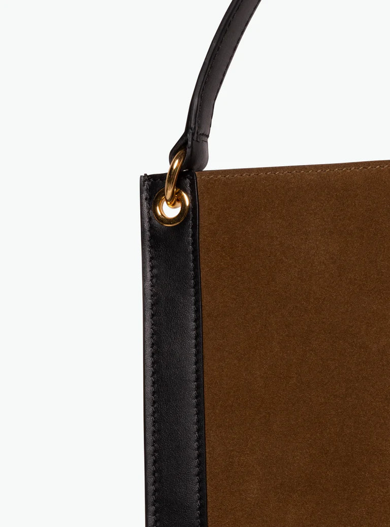 Penny Tote in Tabbaco Suede/Black