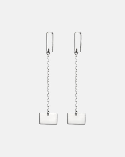 Slip Drop Earrings in Silver