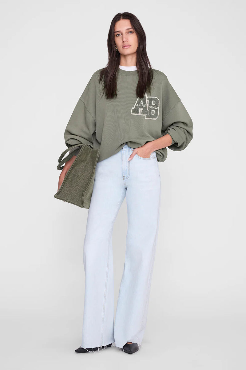 Miles Sweatshirt Letterman in Sage
